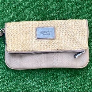 Simply Vera Vera Wang Tan Clutch with Woven Texture